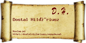 Dostal Hiláriusz névjegykártya